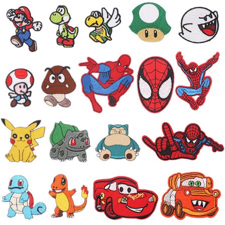 Pakke med 18 Stryke-på-merker for klær, Spider Man Chil, ZQKLA