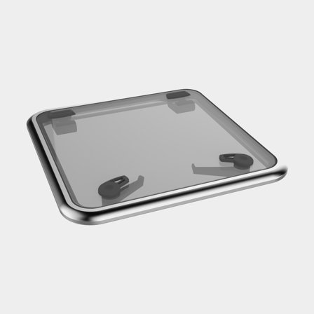 Escotilla de cubierta Lewmar Medium Profile 60, con bisagra de fricción, 180°, 507 x 507 mm (medidas de corte), 578 x 578 mm (medidas exteriores), 