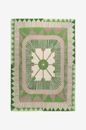 InHouse Group - Ullmatta Zigzag - Grön - Ullmattor - 160X230 - Från Homeroom