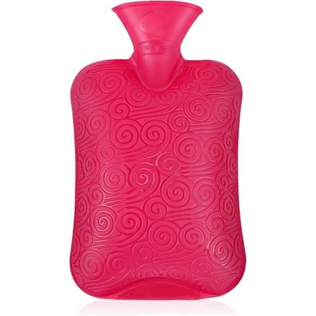 Premium Klassisk Värmeflaska i Gummi, Hållbar 2 Liter Röd