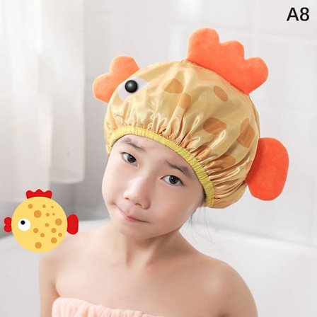 Tegneserie tykk vanntett badehatt Dobbeltlags dusjhår Cove