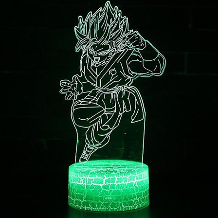 3D Illuusio Dragon Ball Z Son Goku Led Yövalo Yöpöytälamppu Juhlakoriste Lahja
