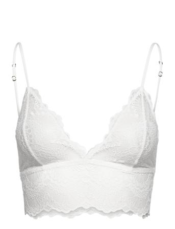 Blanche Lace Bralette Top Lingerie Bras & Tops Soft Bras Triangle Bras Hvit Understatement Underwear