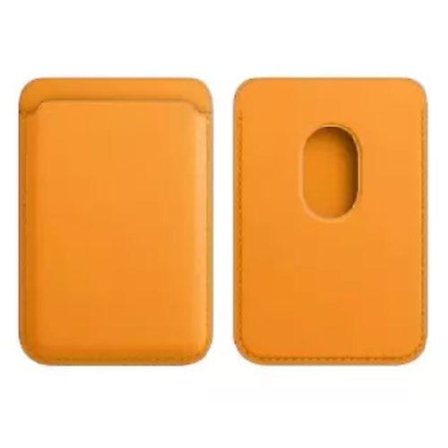 Lær kortholder magnetisk kortlommebok - gul