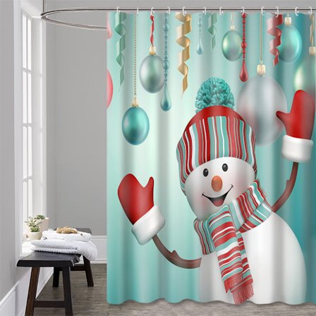 Jule Snømann Jul Serie Baderom Skillevegg Gardin Flaggermus