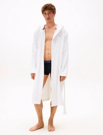 Tommy Hilfiger Hooded Towelling Robe - White - XL
