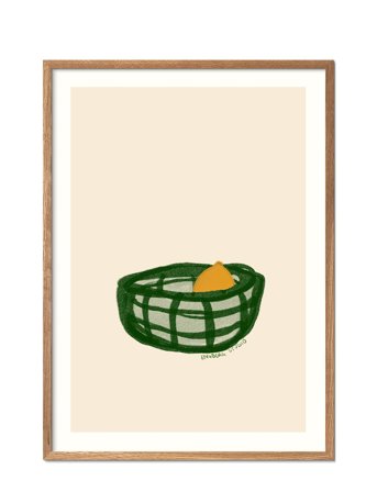 Poster & Frame Engberg Studio - A Lemon In A Basket- Cream - Multi/patterned - 70X100CM