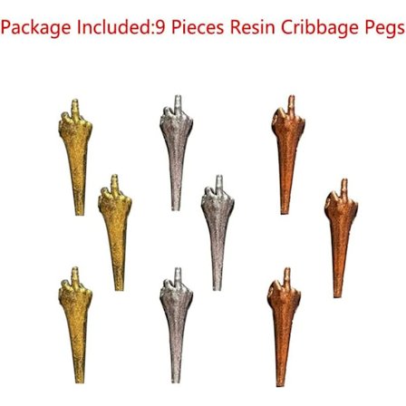 9 stk. Cribbage-pinde i harpiks, sjove cribbage-pinde i 3 farver, sjove cribbage-pinde, cribbage-brætpinde passer til 1/8 huller legetøjsspil tilbehør