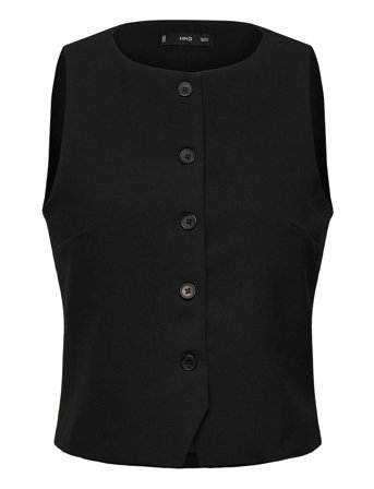 Suit Waistcoat With Buttons Black Mango