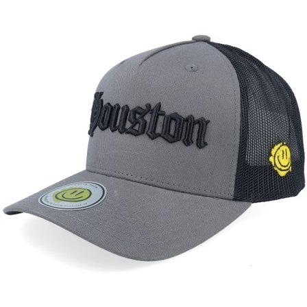 Lucid Smile - Grå trucker Keps - Houston 3d Script Grey/Black A-frame Trucker @ Hatstore