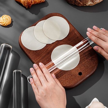 Kageruller til bagning, akryl kagerulle, lavet af akrylmateriale - transparent krystalstruktur, velegnet til fremstilling af tærtedej, småkager og D