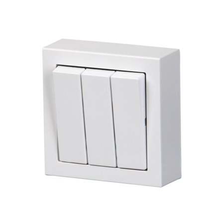 ABB Impressivo Strömbrytare 3x1-pol, utanpåliggande Vit, Strömbrytare & vägguttag