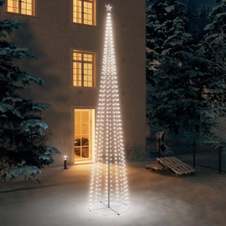 vidaXL Julgranskon 752 kallvita LEDs 160x500 cm Vit