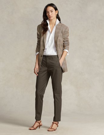 Polo Ralph Lauren Cropped Slim Fit Twill Chino Pant - Brown - 32