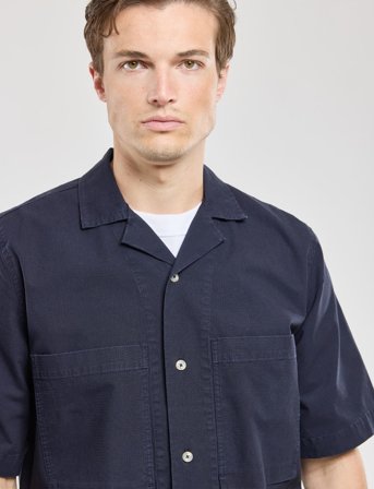 Armor Lux Shirt Short Sleeves Comfort - Navy - S