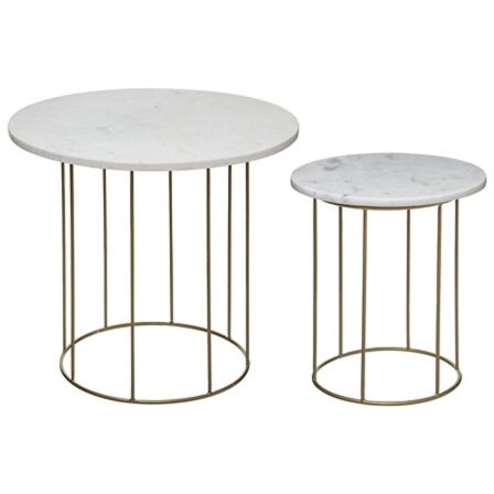 Sæt med 2 Garance indskudssofaborde med marmorplade