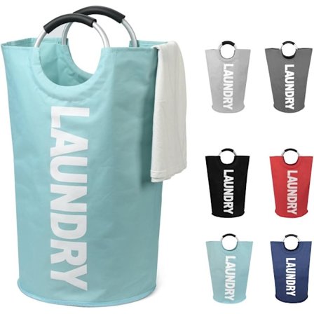 90-liters vasketøjskurv, foldbar, dimensioner 38x38x79 cm, vandtæt, egnet til husholdningsbrug, fås i flere farver.