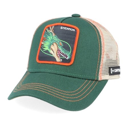 Capslab - Green trucker Czapka Z Daszkiem - Kids Dragon Ball Z Shenlong Green/Beige Trucker @ Hatstore