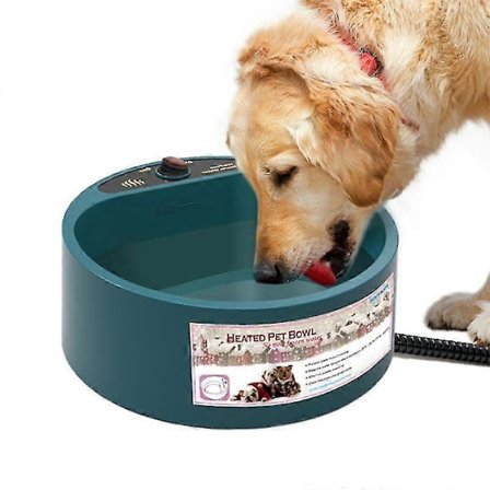 Mimigo Opvarmet Hundevandskål - Opvarmet Drikkeskål til Kæledyr, Katte, Hunde, Kyllinger, Fugle, Udendørs Vinter Hundeskål, 2,2l