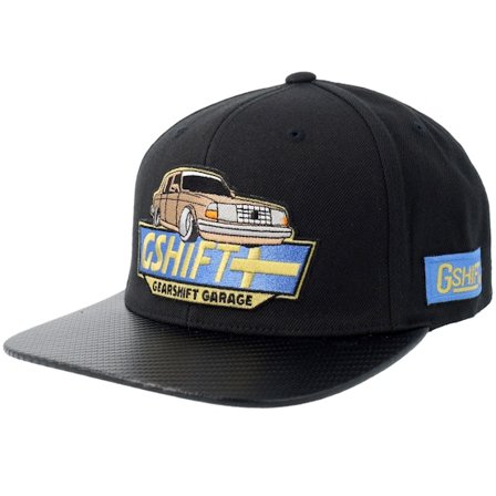Gearshift - Schwarz snapback Cap - Swedish Classic Gshift Garage Carbon Black @ Hatstore