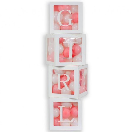 Ballongboxar Girl 35 cm - Baby Shower Dekoration - Kalaslagret.se