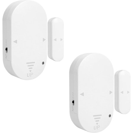 Døralarm, 2-pakning vibrasjonssensor for glassbrudd vindusalarm 130Db justerbart volum magnetisk sikkerhetssensor døråpningssensor