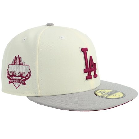 New Era - MLB Beige fitted Cap - "Hatstore Exclusive x Los Angeles Dodgers 59FIFTY 40 Anniversary Chrome/Grey Fitted " @ Hatstore