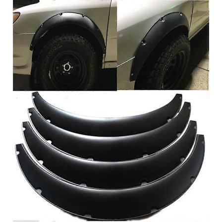 4 kpl 3,5/90 mm:n yleiskäyttöisiä joustavia auton lokasuojan levikkeitä, erittäin leveät korin pyöränkaaret