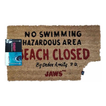 Jaws (Hajen) Beach Closed - Dörrmatta 40 x 60 cm