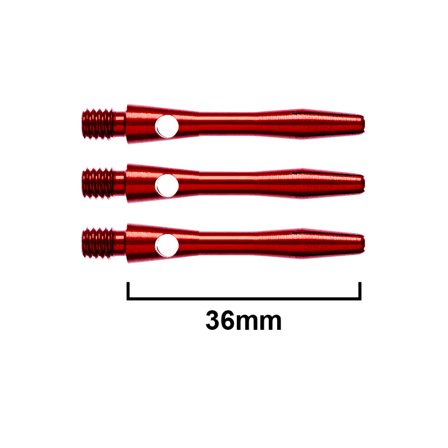 Red Dragon Darts Anodised Aluminium Shafts 4 Sets (12 Darts) 36mm Red/Blue/Black Short/Medium Flights Accessories Steel-Tip Darts