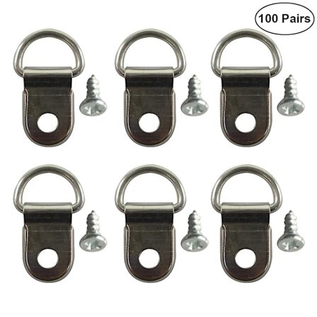 100 kpl Heavy Duty Yksittäinen Reikä D Rengas Ripustus Kuva Öljymaalaus Peilin Kehyksen Koukut Ripustimet 100 kpl Ruuveilla