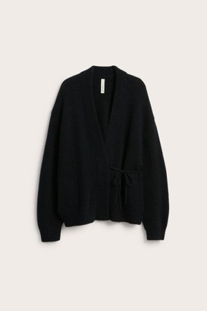 Kappahl | Cardigan med knytebånd i ullmiks | Svart