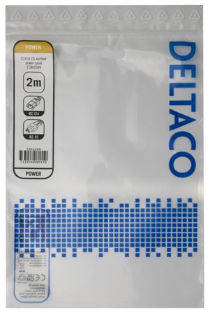 Deltaco Power cable IEC C14 - IEC C5, 2m, black