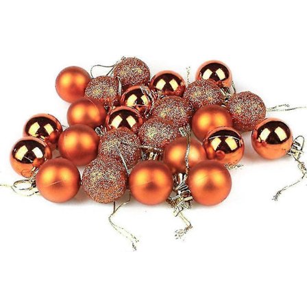 24 stk. julekuglepynt, flerfarvede juletræspyntkugler til ferie bryllupsfest dekoration, med hængehul og kort snor, diame