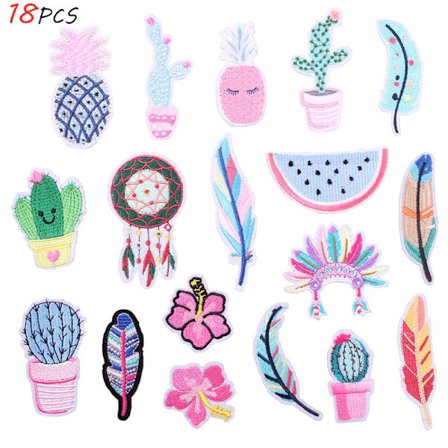 18 stk. Frugt Ananas Vandmelon Serie Broderet Stof Patch