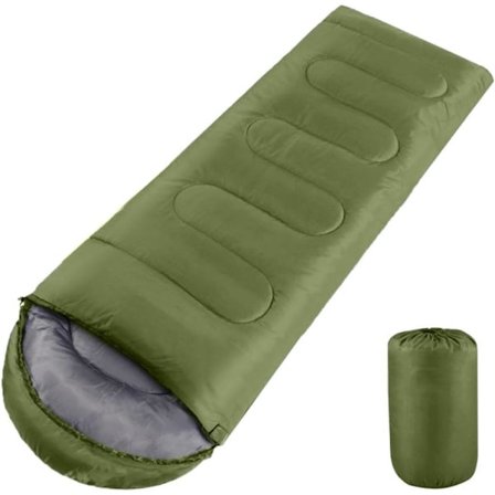 Sovsäckar för en person, 3-säsongs kuvertmodell lättvikts kompakt ultralätt backpacking med portabel bärväska