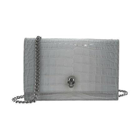 Alexander McQueen Skull Shoulder Tas , Grijs , Dames , Maat: ONE Size Schoudertassen