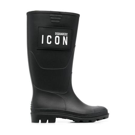 Dsquared2, Rain Boots Zwart, Dames, Maat:39 EU