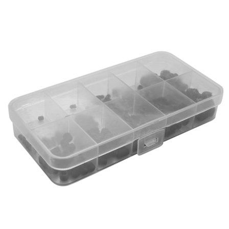 200 stk. M3 M4 M5 M6 M8 Allen-hoved Sokkel Hex Grub Skrue Sæt Sortimentspak (Sort Legeret Stål)