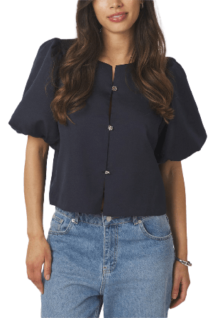 Neo Noir Aisa Dull Satin Blouse Blusar Dam Blå 42