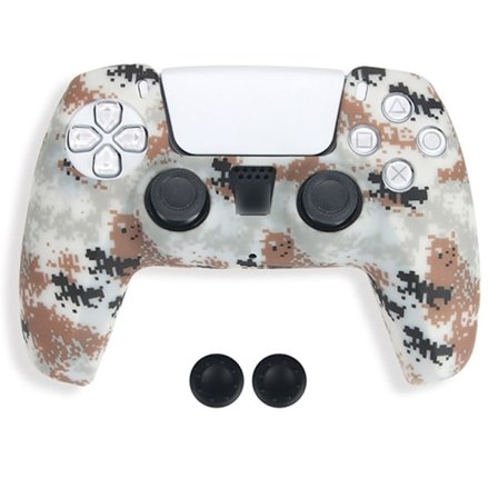 DATA FROG För Sony Playstation 5 Silikonskydd Spelkontrollskydd med 2 Rocker Caps
