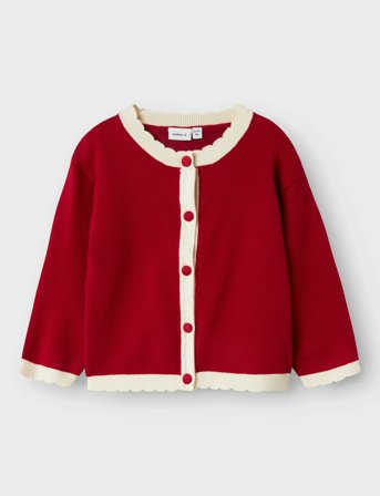 name it Nmfralbo Ls Knit Card - Red - 98