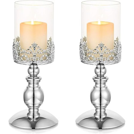 Pillar lysestake med glass, gull orkan lysestake moderne hjemmedekor gaver, lysestake for festbord midtpunkt