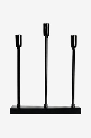 PR Home - Lysestage Soft Christmas 3-Lys 34cm - Sort - Adventslysestager - Fra Homeroom