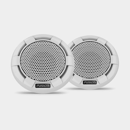 Marine-Lautsprecher Fusion Signature SG-TW101SPW, 10", 330 W, weiß, für Einbaumontage, mit weißen Fronten, 2er-Pack (Hochtöner) - Boot