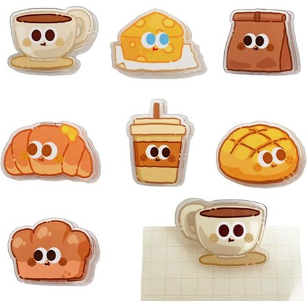 7 pakker søde chipsklips, sjove poseklips, køkkenopbevaring af snacks og mad, lille poseklips, lufttæt akrylforsegler (mad)