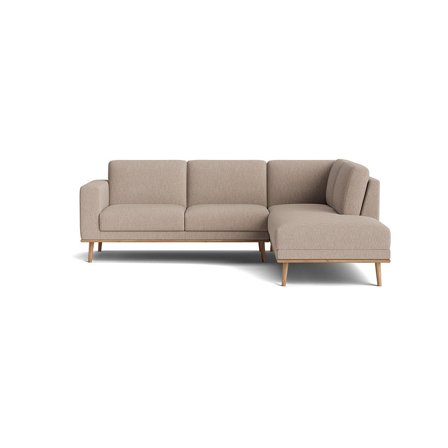 Norse Ecksofa, rechts, Alpine Dunkelbeige, einfarbig, skandinavischer Stil, bequeme Polsterung, elegante Beine, Höhe 87cm, zeitloses Design.