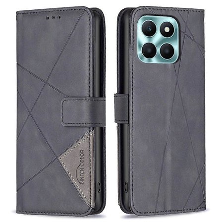 BINFEN COLOR BF05 For Honor X6a 4G Deksel Innprentet Lommebok Lær Mobiltelefon Deksel
