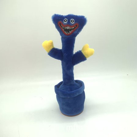 Poppy Playtime Huggy Wuggy Electric Plush Toy with Talking Function, Charming Design, Interactive Toy for Children, Soft Material, Creative Doll, Blue