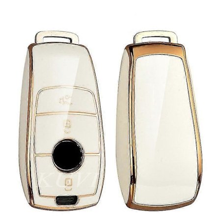 TPU Bil Fjernbetjening Nøgle Etui Cover Skal Til Mercedes Benz A C E S G Klasse Glc Cle Cla W177 W205 W213 W222 X167 Amg Beskytter Holder Hvid